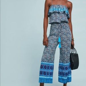 RAGA Blue Motif Anthropologie Jumpsuit